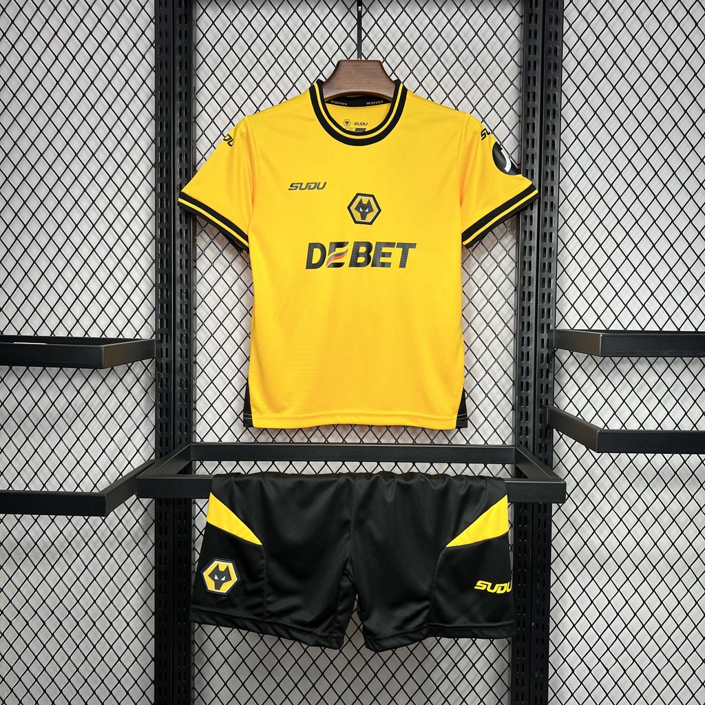 Wolverhampton Wanderers Wolves 24-25 Home Stadium Kids Kit