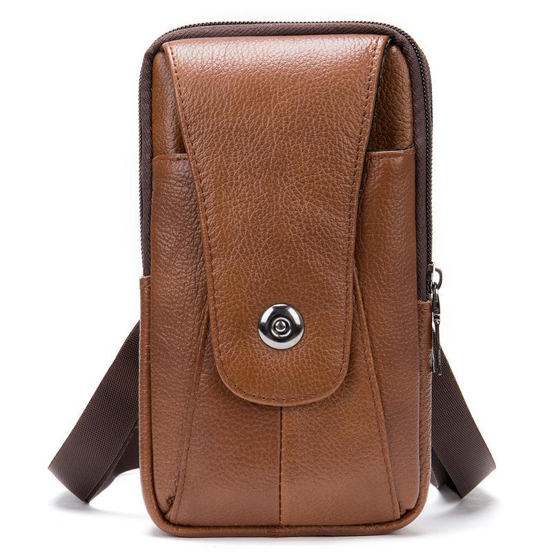 Men's Belt Bag Lightweight Retro Shoulder Bag Leather Crossbody Bag