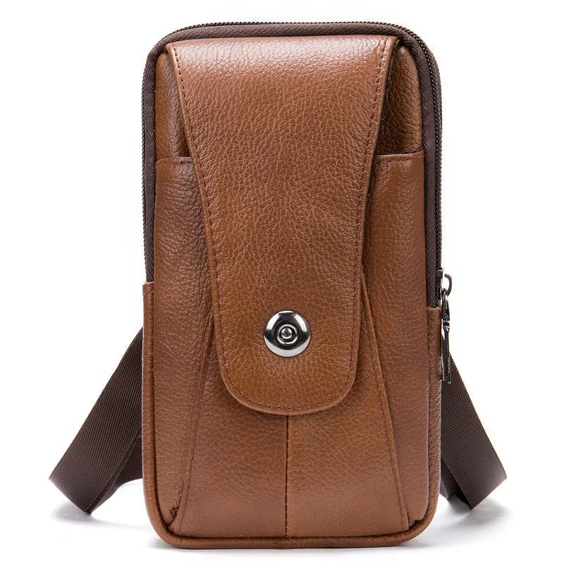 Men's Belt Bag Lightweight Retro Shoulder Bag Leather Crossbody Bag