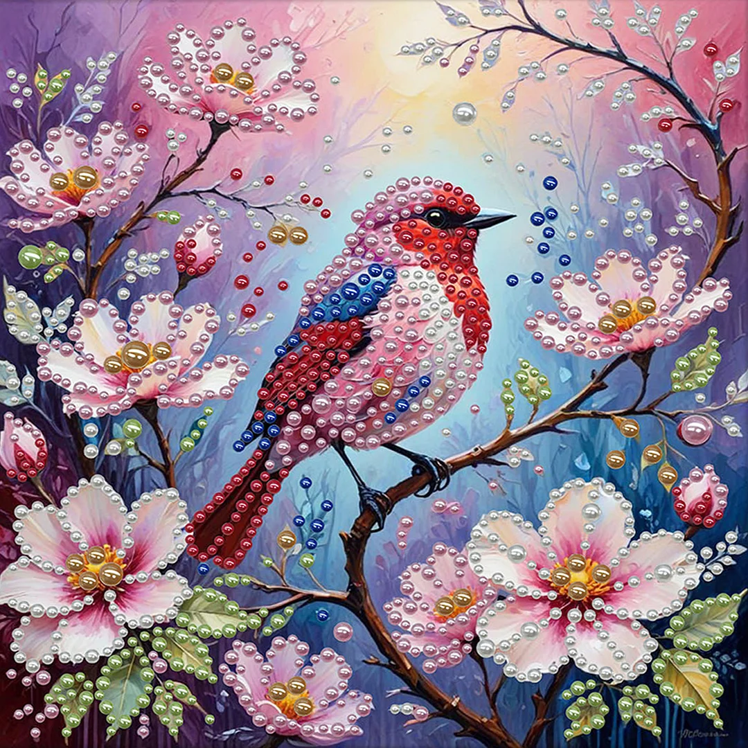 Birds - DIY Pearl Diamond Art Kit With Frame 30*30cm
