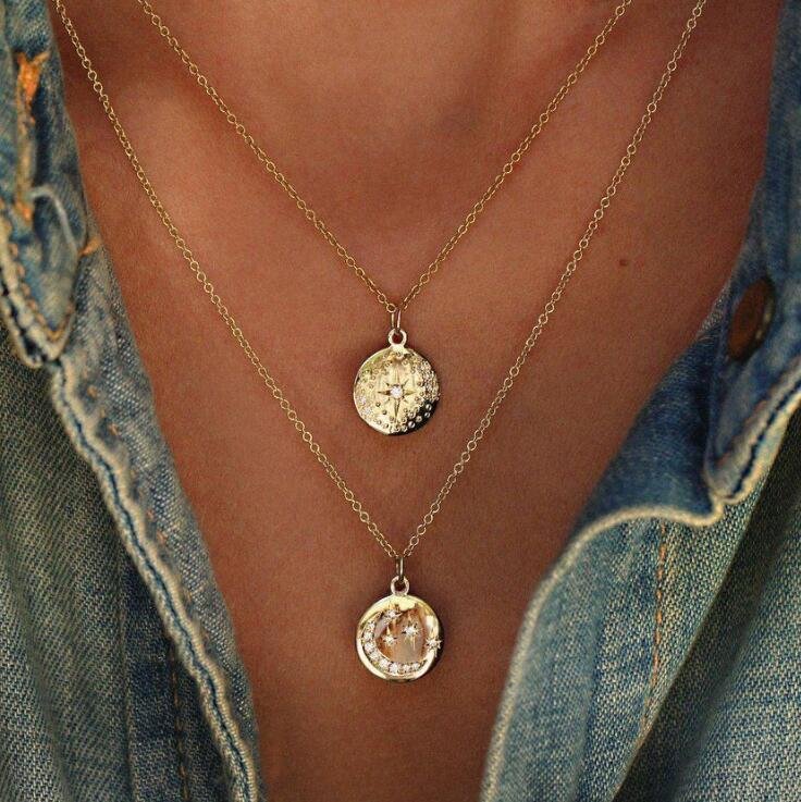 Moon Crystal Multilayer Necklace