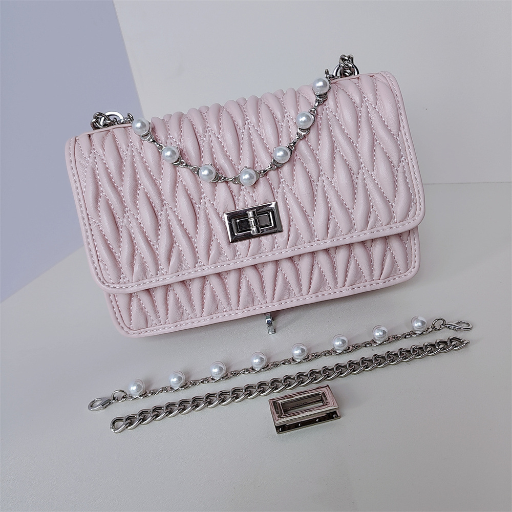Small square bag chain bag versatile shoulder bag fashionable crossbody bag-vocosishoes