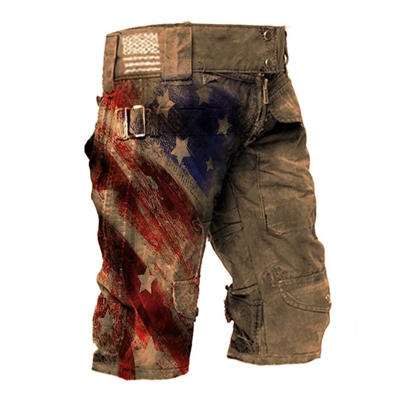 Men's Casual Outdoor American Flag Shorts-Compassnice®