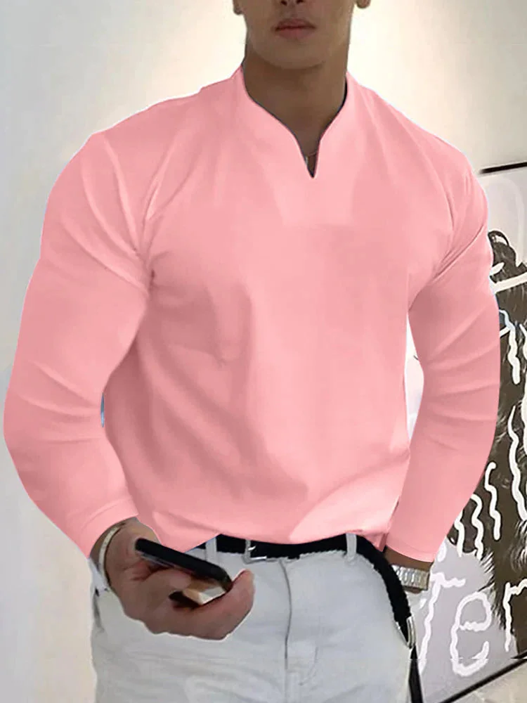 Loose V Neck Long Sleeves Shirt QueenFunky