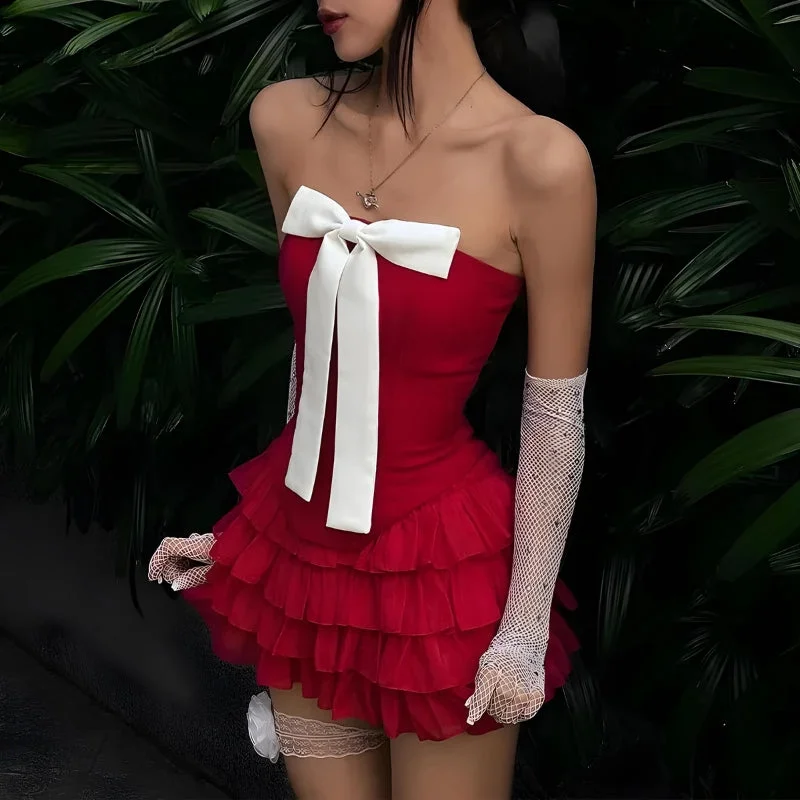 Brownm Corset Top & Mini Skirt Two Piece Set