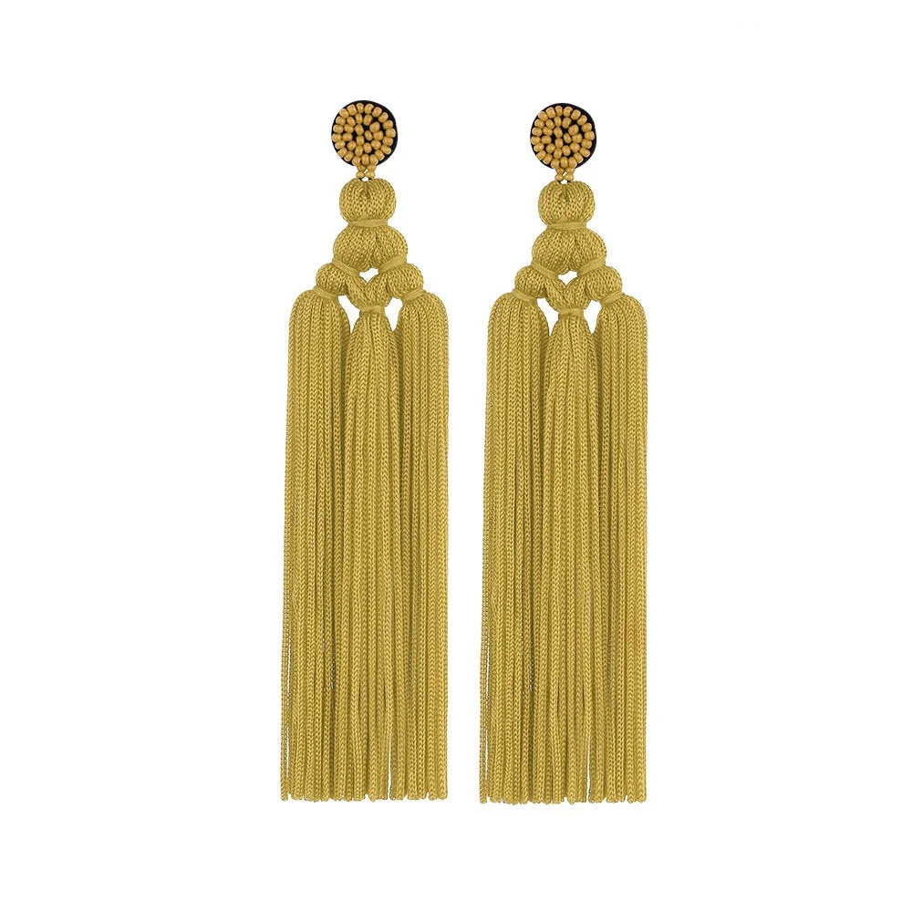 Dvacaman Ethnic Handmade Weave Macrame Earrings Cotton Thread Feather Fringe Tassel Earrings Wedding Jewelry Women Accessories