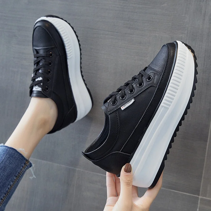 Fujin Dad Shoes Chunky Sneakers Wedge Heel Platform White Air Mesh Hollow Shoes Casual Shoes Sneakers Vulcanized Shoes Winter