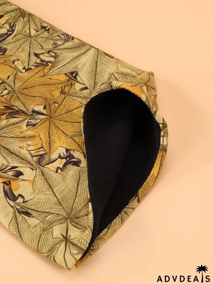 Leaf Print Infinity Scarf