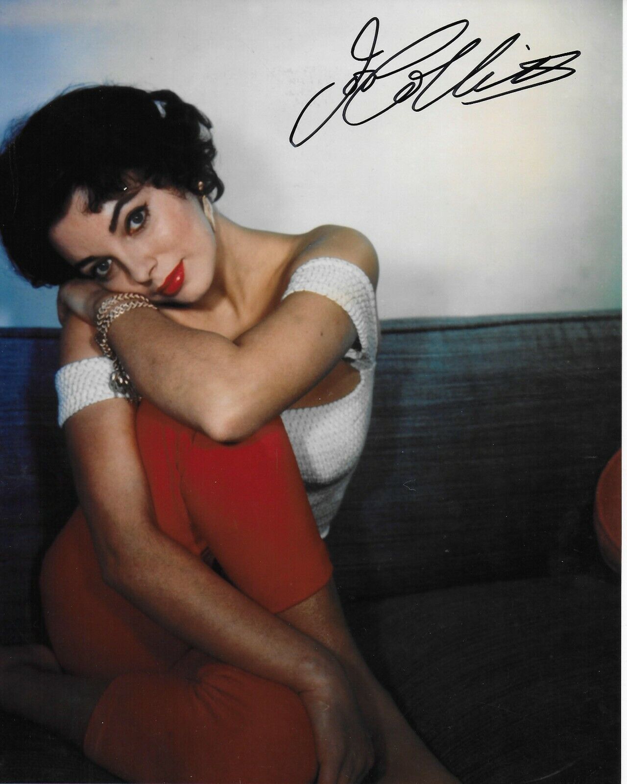 Joan Collins Original Autographed 8X10 Photo Poster painting #39 signed @Hollywood Show -Dynasty