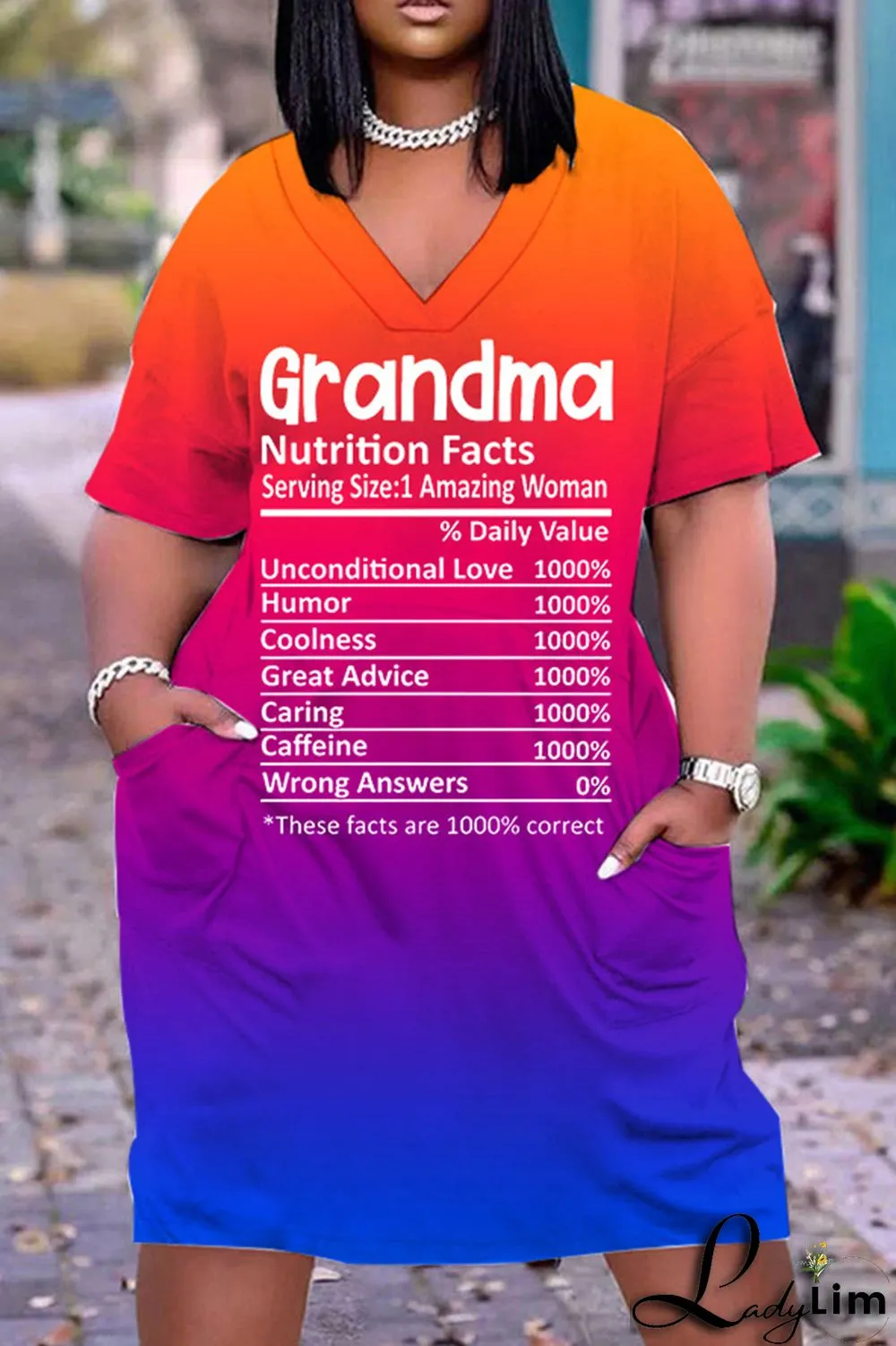 Light Blue Casual Print Basic V Neck Short Sleeve Dress Dresses