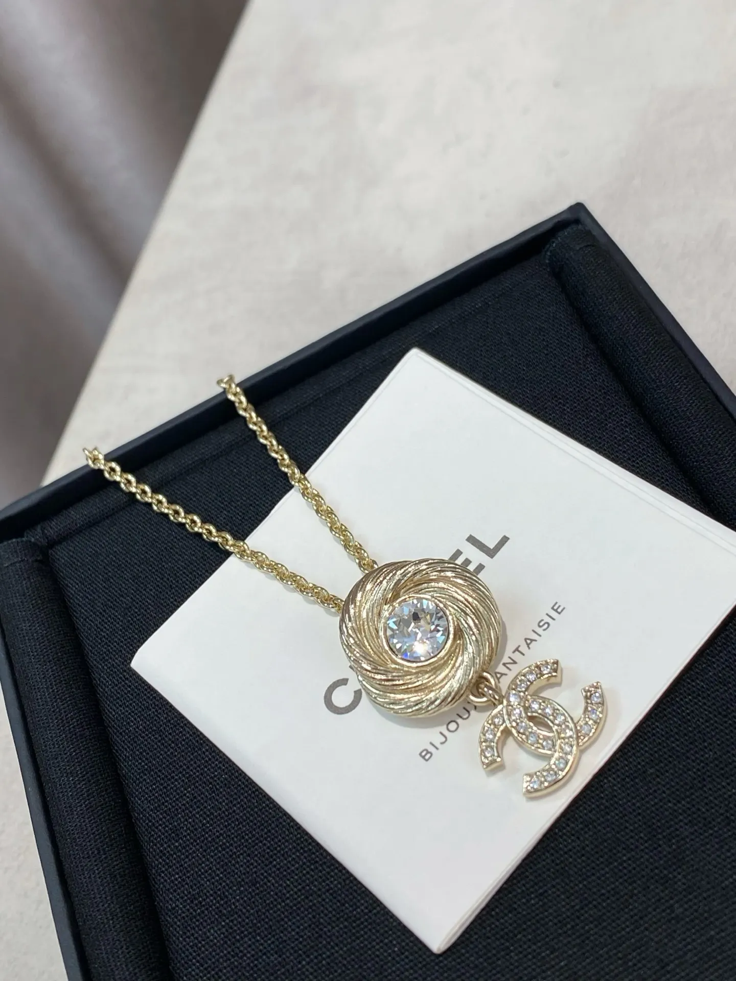 Chanel Twisted CC Pendant Necklace