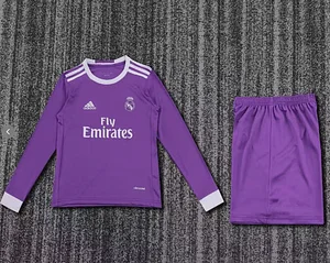 2016/2017 Retro Long Sleeve Real Madrid Away Football Shirt 1:1 Thai Quality Kids Size