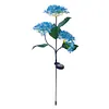 Solar LED Hydrangea Flower Light 10H Lighting Time Ground Plug Flower Light for Garden Pathway Patio Backyard Landscape Decor