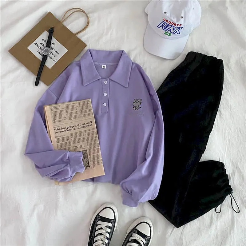 Women Two Piece Outfits Sets Clothes Long-sleeved Casual Tooling Leggings Two-piece Suit Female Student Korean Loose CN(Origin)