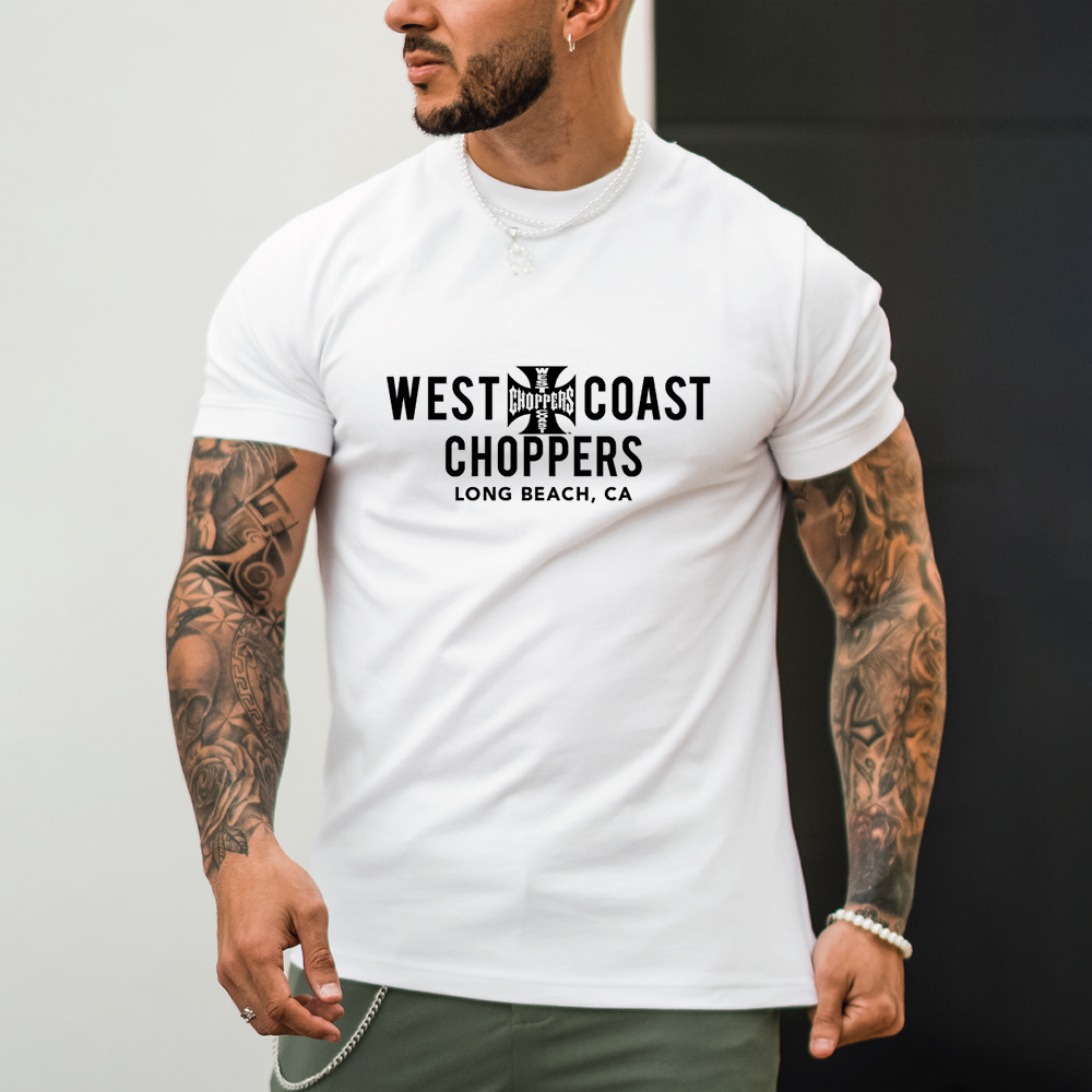 Retro West Coast Helicopter Print Casual T-Shirt / TECHWEAR CLUB / Techwear