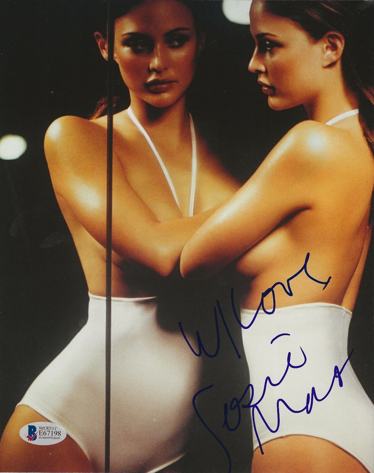 Josie Maran model REAL hand SIGNED Photo Poster painting BAS COA Guess Girl DWTS