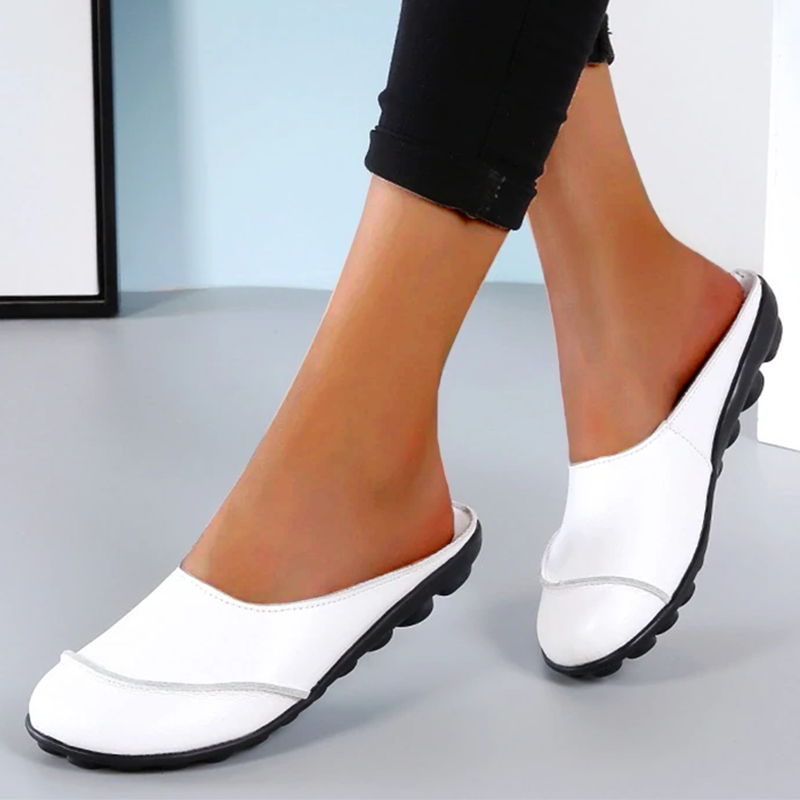 bigfuclothes Slippers Wear Leather Soft Soles And Comfortable Flat Shoes
