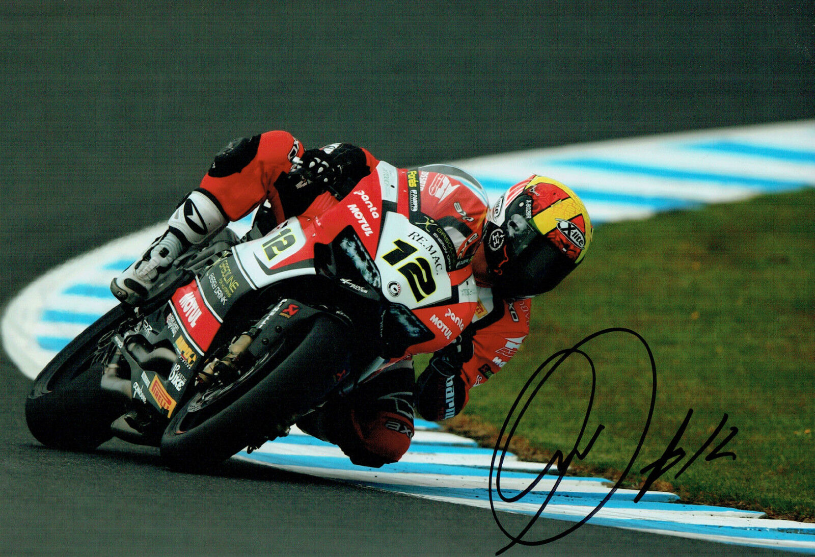 Xavi FORES SIGNED Autograph 12x8 WSBK Rider Ducati Photo Poster painting A AFTAL COA