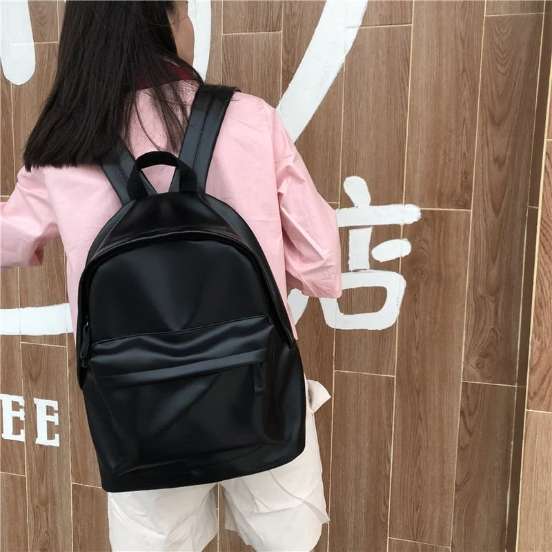 JULYCCINO Korean Style Students Travel Bag Large Capacity Stylish Pu Leather Stundet Backpack  Water Repellent Rucksack New