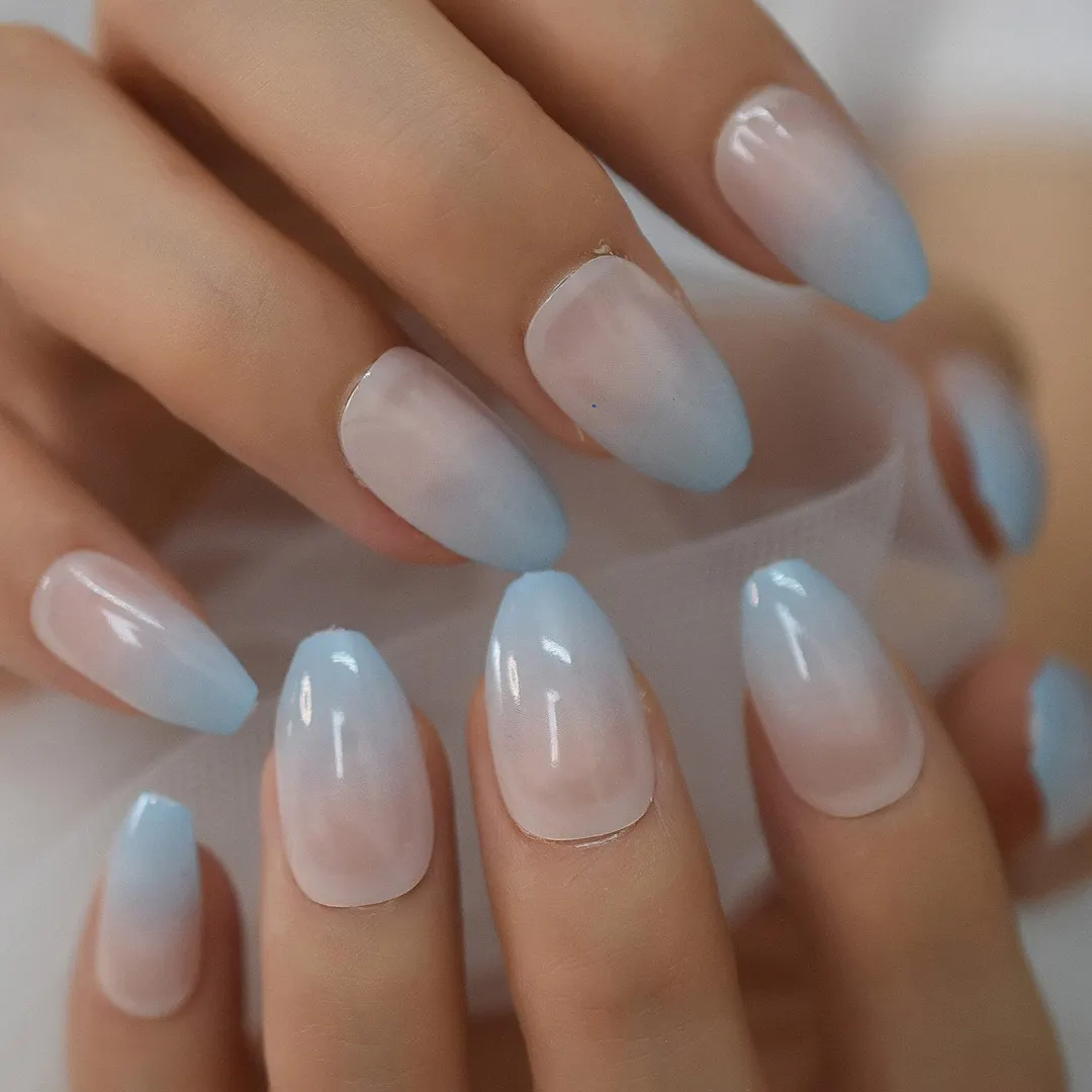 Pink Nude White French Fake Nails Squoval Square UV Gel False Press on Nails for Girl Full Cover Wear Finger Nail Art Tips 1123-Nail Inspo
