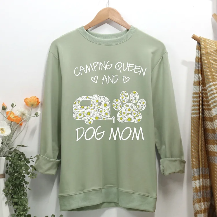 Camping Queen Dog Mom Women Casual Sweatshirt