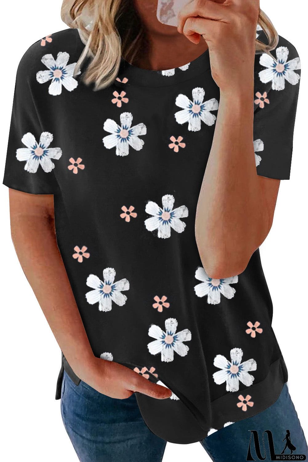 MidiSono - Floral Pattern T-shirt