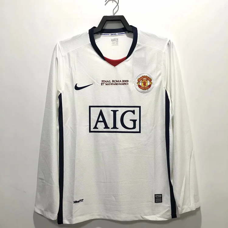 2008-09 Manchester United Away Long Sleeve Retro Shirt - Champions League Edition