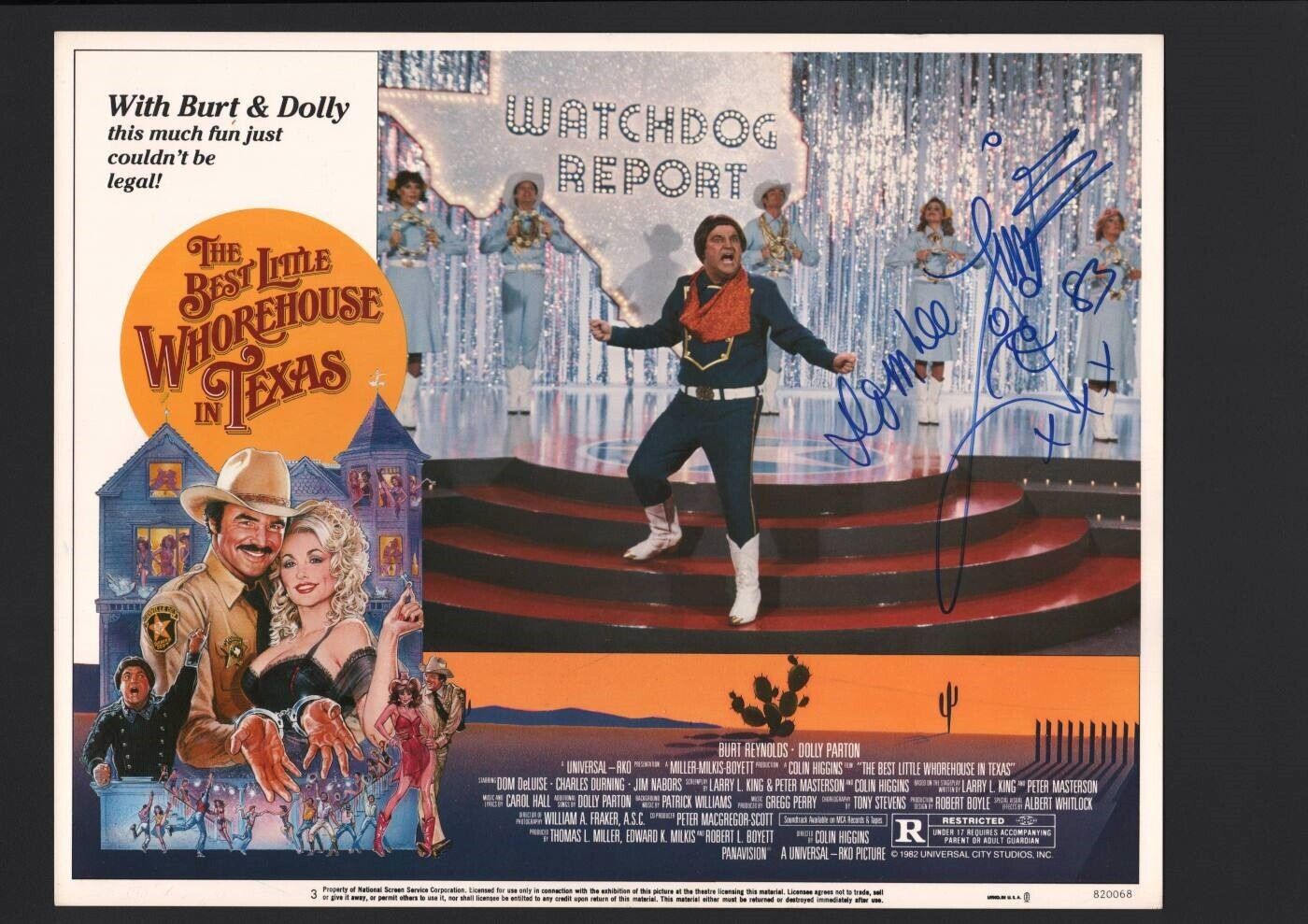 Dom Deluise - Signed Autograph Lobby Card - The Best Little Whore House in Texas