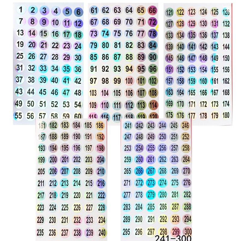 3/5pcs Number Sticker Label For Nail Polish Varnish 1-180/ 1-300 Color Gel Marking Numbering Digital Label Manicure Display Tool