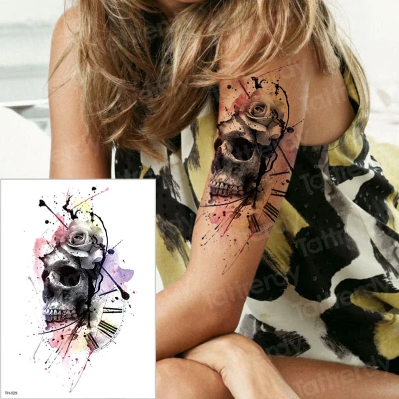 temporary tattoo sheet tatoo temporary stickers angel wing tattoos girl sexy thigh arm tattoo black sleeve tatto boys men decal