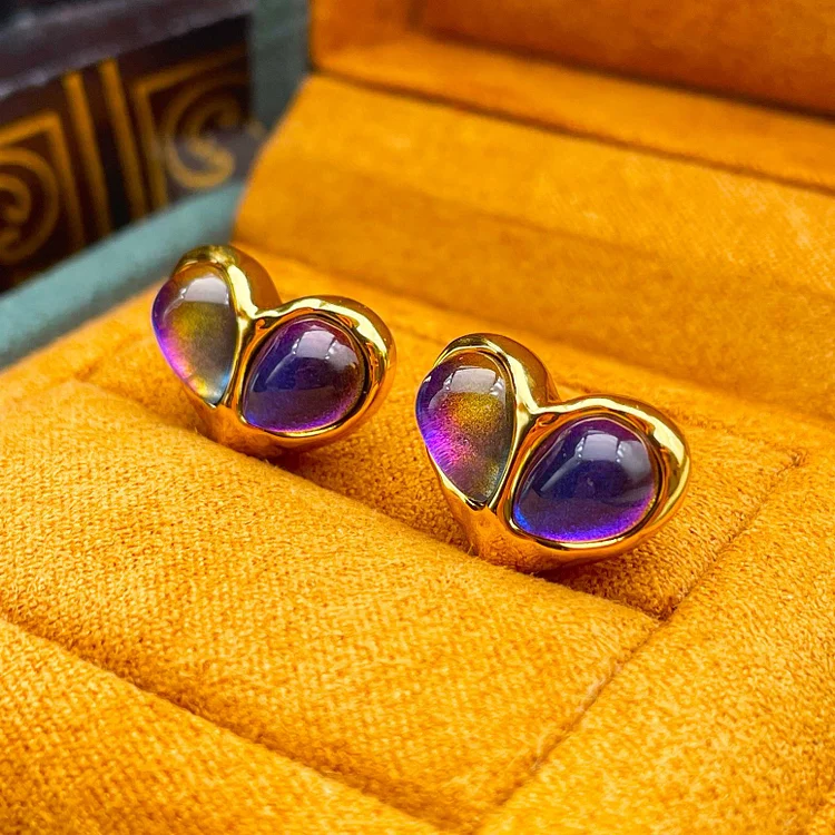Love inlaid crystal earrings