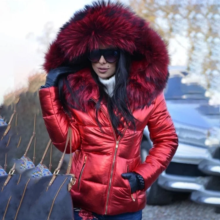 Fall Winter Thick Warm Fur Hooded Womens Parka Coats