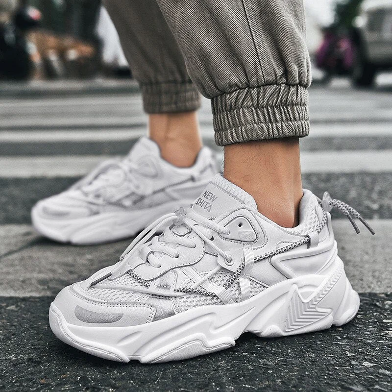 Unisex Spring Running Shoes Women Trend Chunky Sneakers Men Couples Platform Sport Shoes Mesh Walking Shoes  Zapatos De Hombre