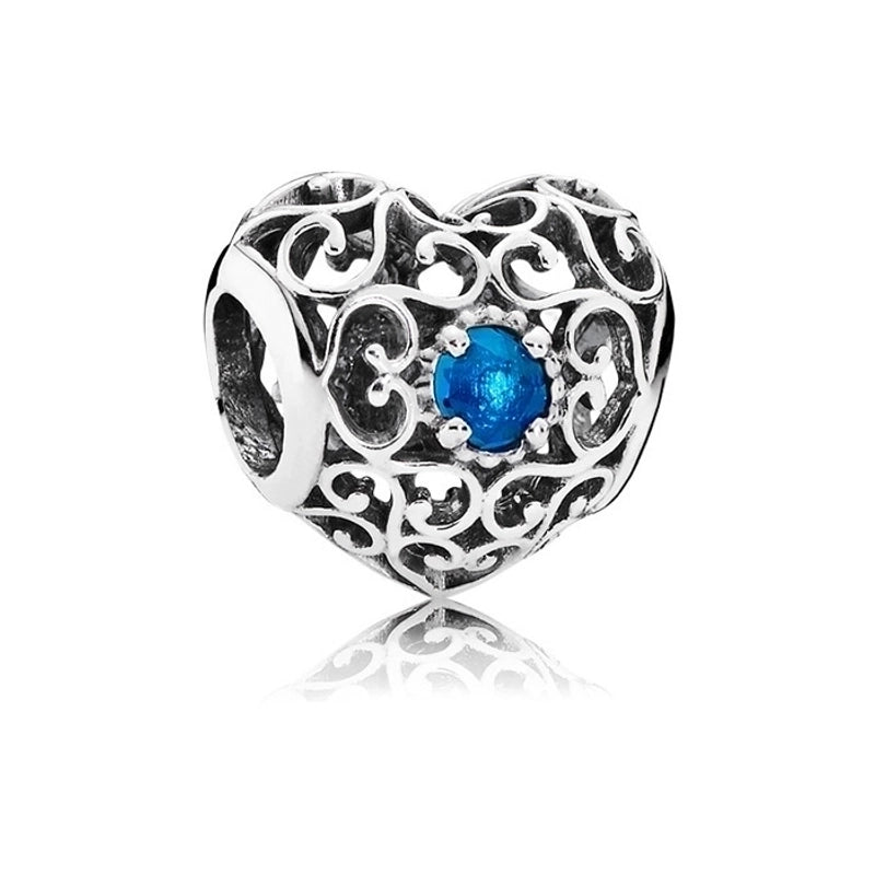 1 Piece Retro Heart Shape Alloy Inlay Birthstone Jewelry Accessories