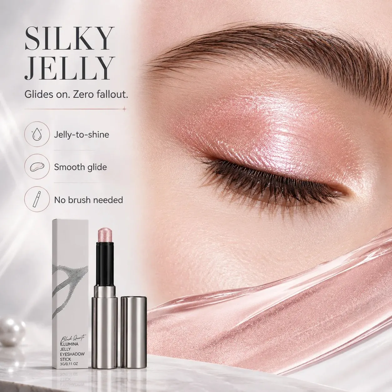 Silky jelly eyeshadow texture with smooth application