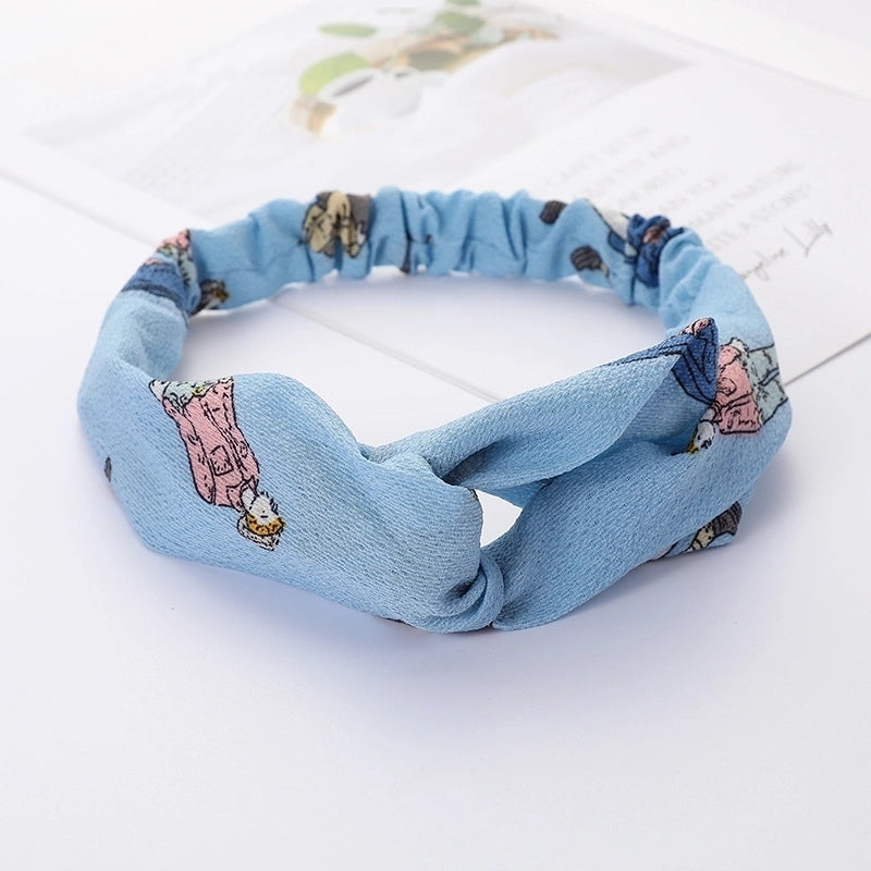 Women’s Lady Polka Dots Flower Cloth Hair Band