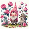5D DIY Full Square Drill Diamond Painting Gnome Kit Home Decor Art Craft 35x35cm