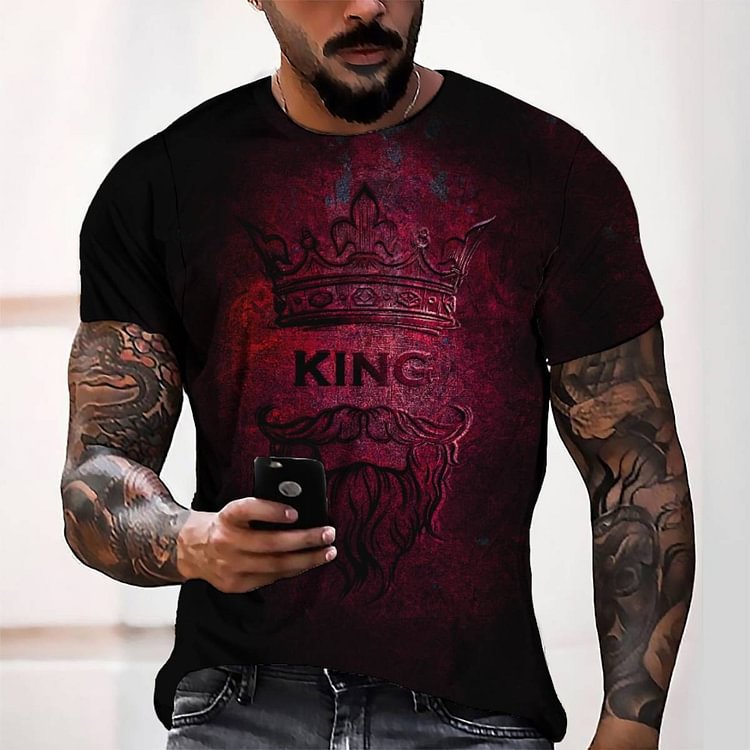 3D Digital Printing Letters Casual Loose Short Sleeve T-shirt