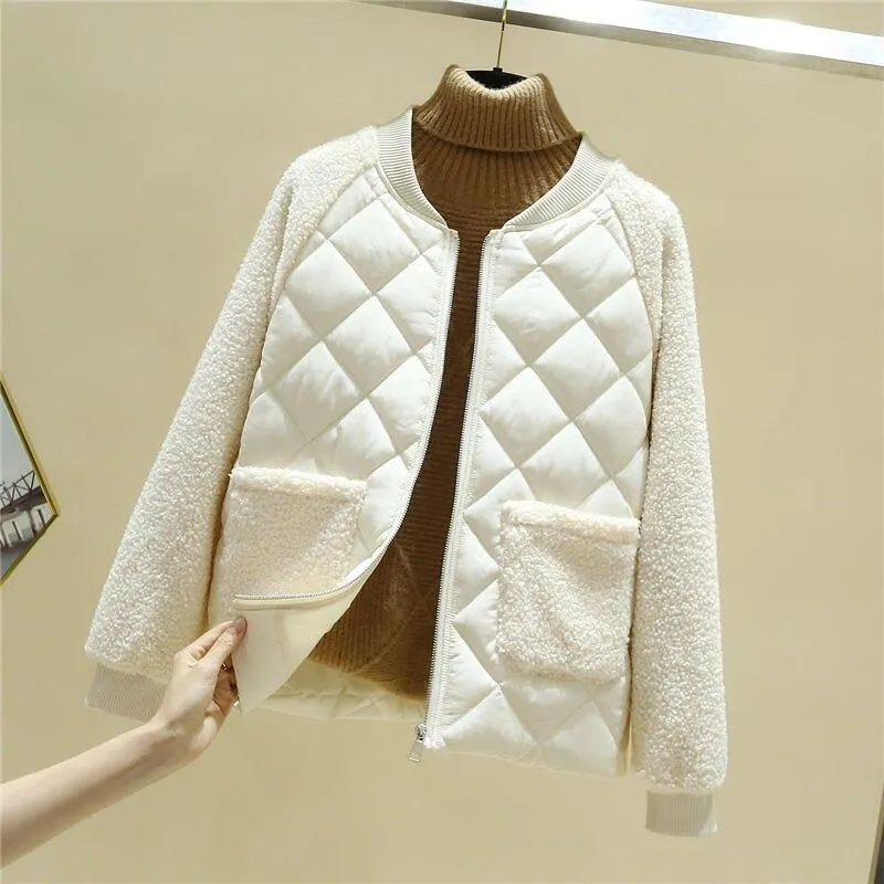 Winter Jackets Women 2021 Casual Solid Thick Warm Jacket Coats Stand Collar Pockets Female Down Outwear Chaquetas Parkas Mujer 1103