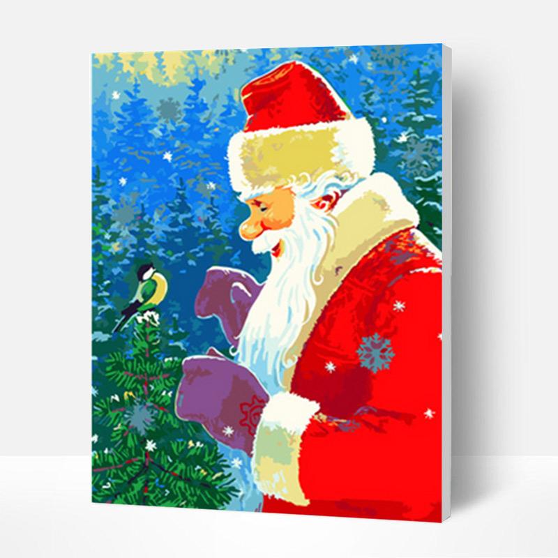 christmas painting - Paint by Numbers Kit -santa claus painting