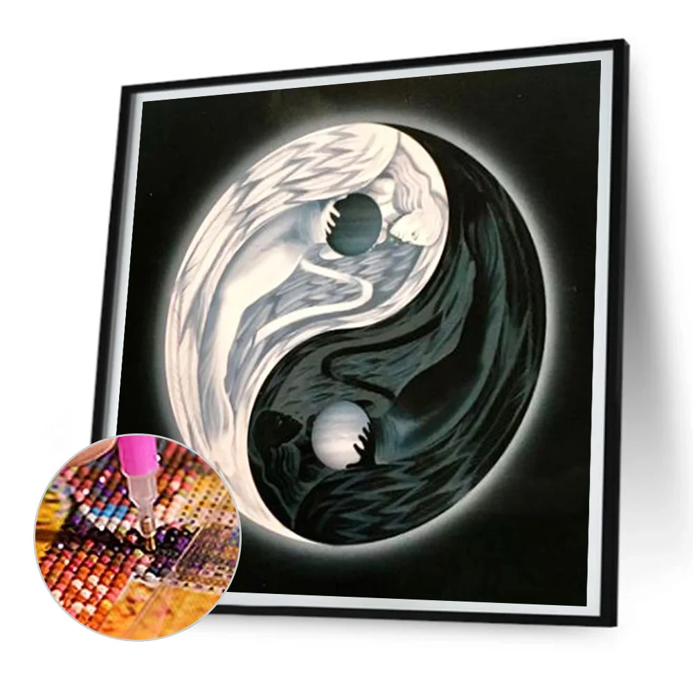 Full Round Diamond Painting 30*30cm - Yin Yang Angel