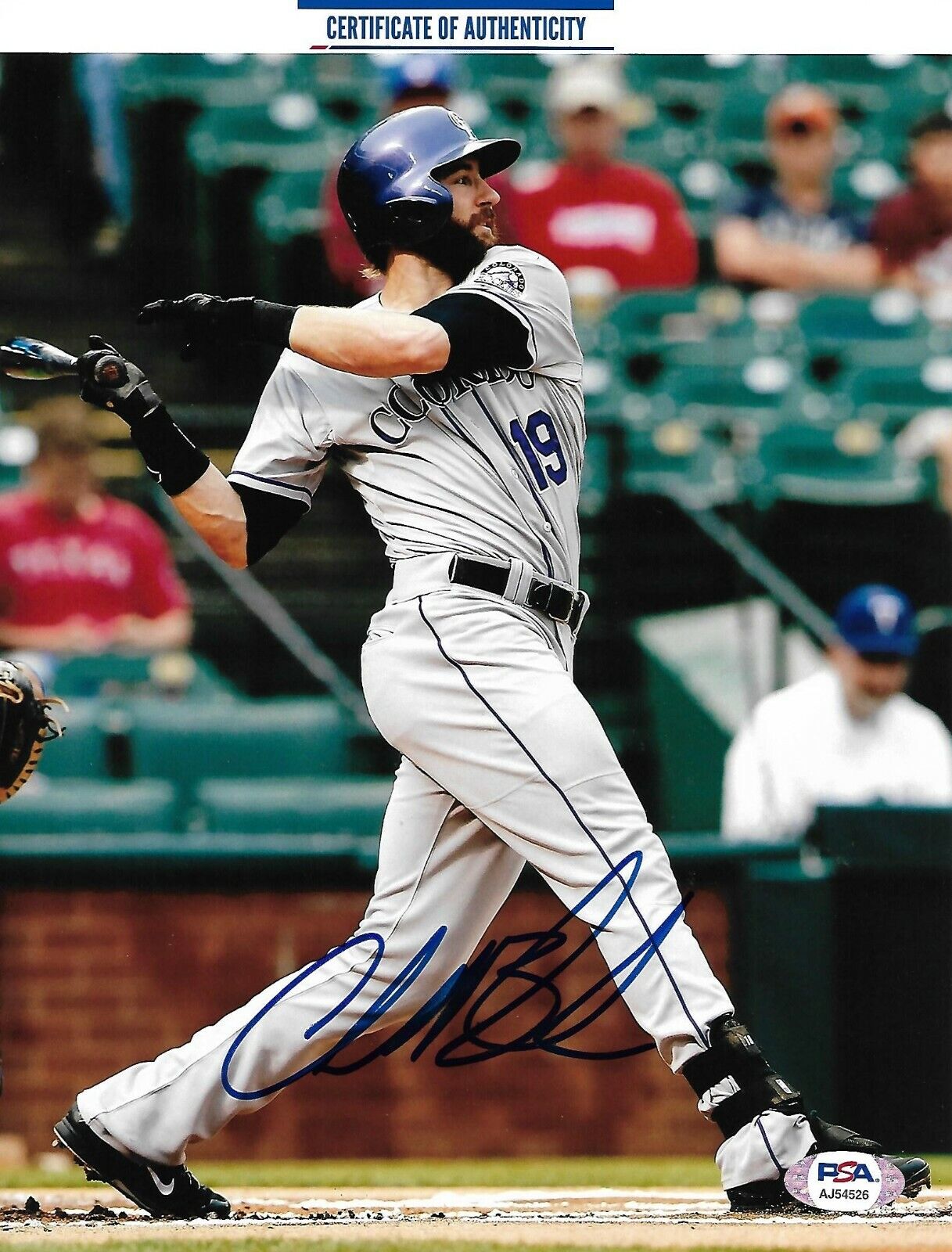 CHARLIE BLACKMON signed ALL STAR COLORADE ROCKIES 8X10 Photo Poster painting w/ COA PSA AJ54526