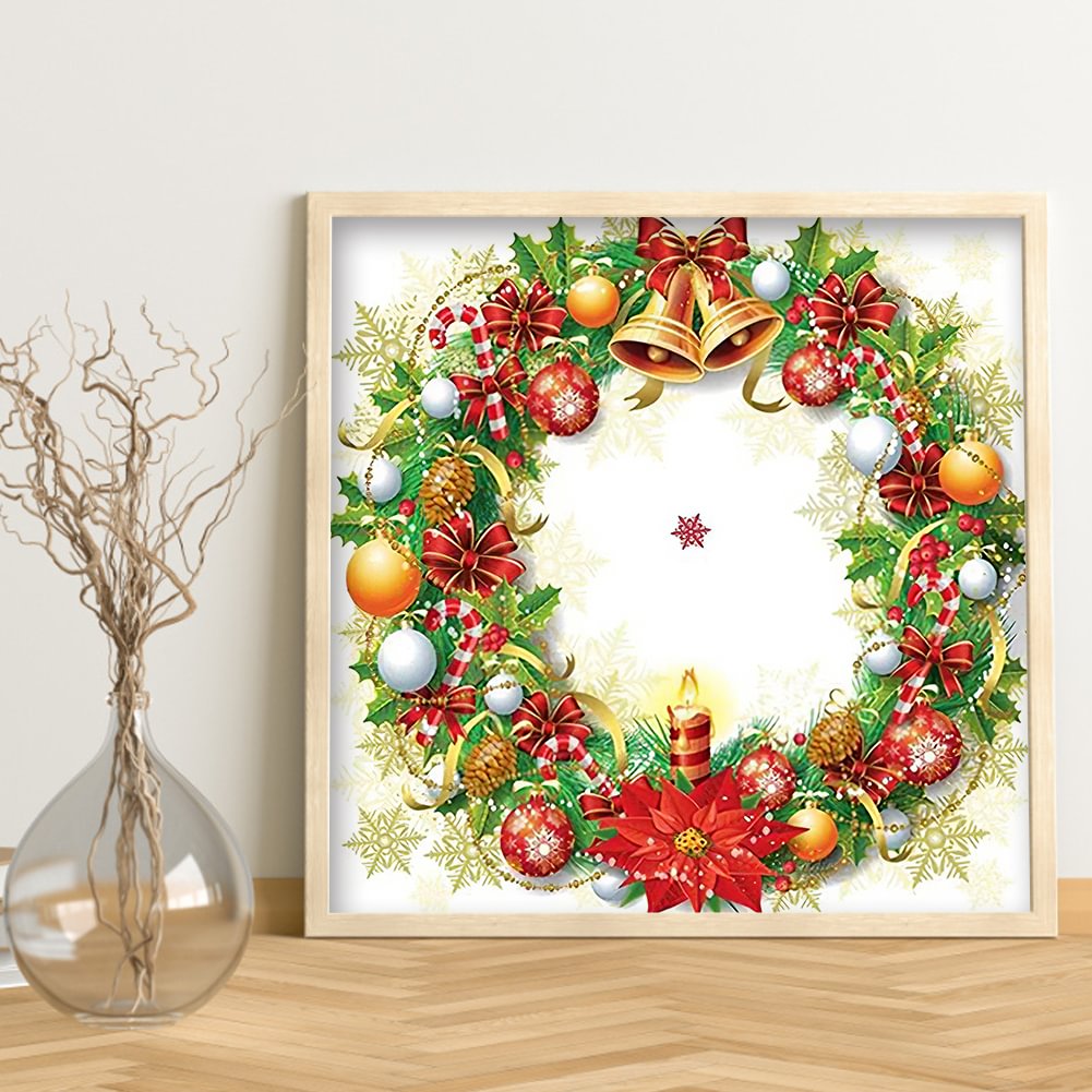 Christmas Wreath-Crystal Rhinestone Diamond Painting