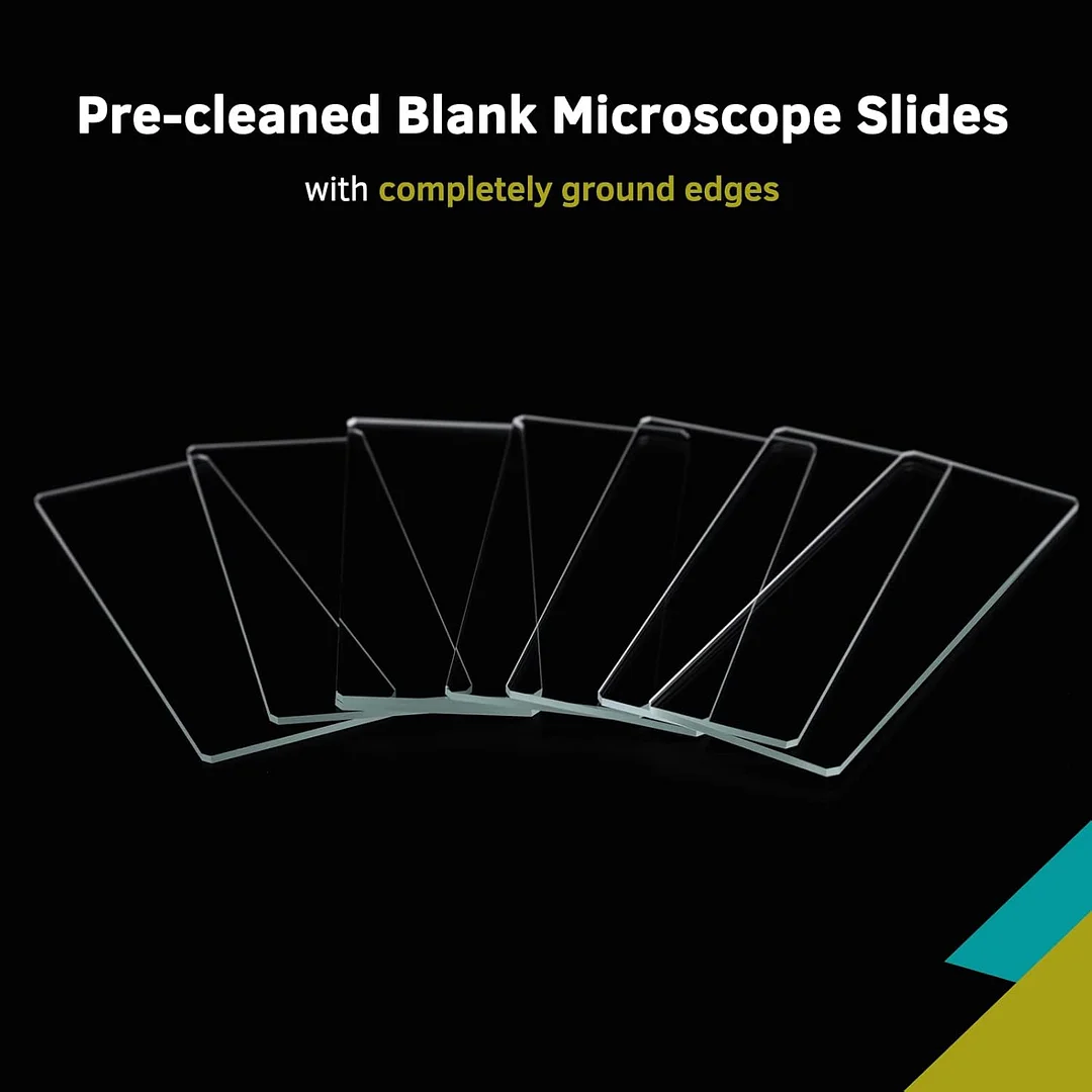 50 Microscope Slides, Blank Glass Slides for Microscope, Pre-Cleaned Laboratory Microscope Slides, Well-Made Ultra-Clear Optical Glass