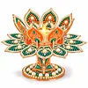 DIY Lotus Flower Pearls & Diamond Painting Candle Holder Acrylic Three-Dimensional Aromatherapy Rack Home Decor Gift