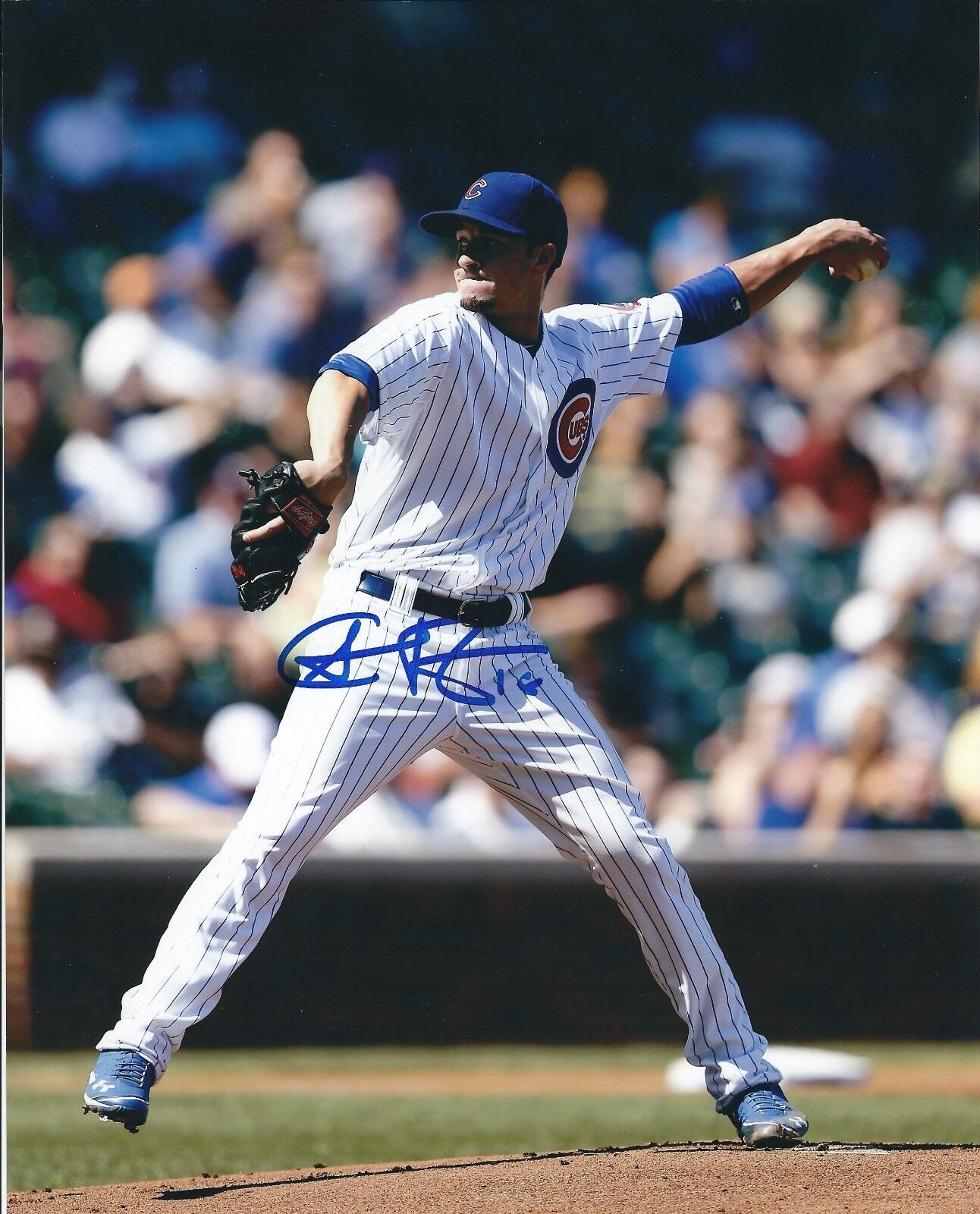 Signed 8x10 CHRIS RUSIN Chicago Cubs Autographed Photo Poster painting - COA