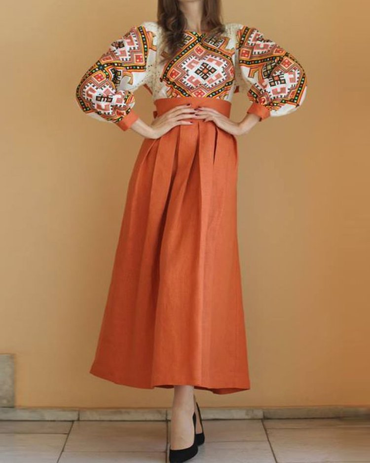 ethnic lace embroidered maxi dress