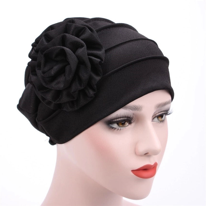 Women’s Ethnic Style Solid Color Flower Beanie Hat