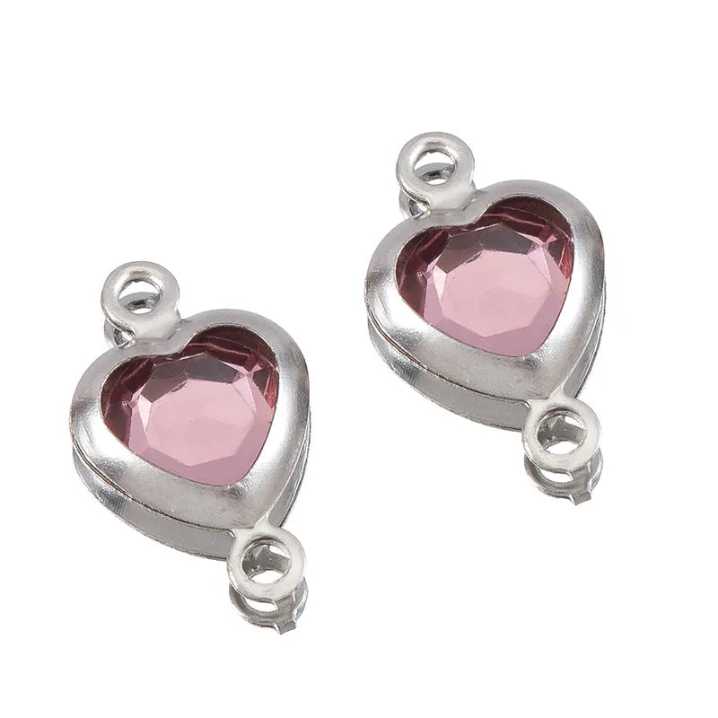 10 PCS/Package 6.5*11.5mm 304 Stainless Steel Zircon Square Pendant Jewelry Accessories