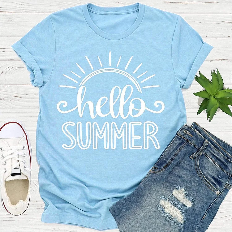 hello Summer life T-shirt Tee - 01430
